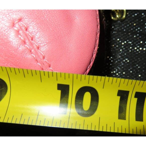 Coach 2008 Bonnie Brass Kisslock Purse Pink Full Grain Leather & Chain strap cro - Picture 10 of 11